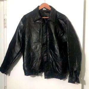 Must Have Genuine Professional Leather Bomber Jacket Black
